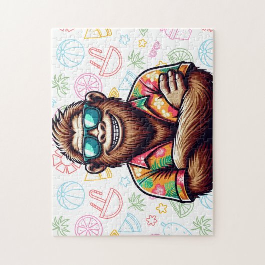 Tropisch/strand yeti/bigfoot legpuzzel (Verticaal)