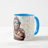 Tropisch/strand yeti/bigfoot mok (Voorkant rechts)