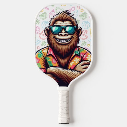 Tropisch/strand yeti/bigfoot pickleball paddle (Voorkant)