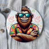 Tropisch/strand yeti/bigfoot ronde button 6,0 cm (In situ)