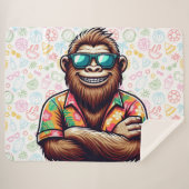 Tropisch/strand yeti/bigfoot sherpa deken (Voorkant (horizontaal))