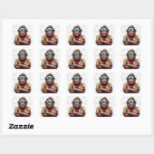 Tropisch/strand yeti/bigfoot vierkante sticker (Vel)