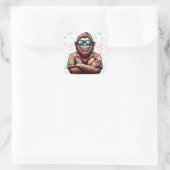 Tropisch/strand yeti/bigfoot vierkante sticker (Tas)