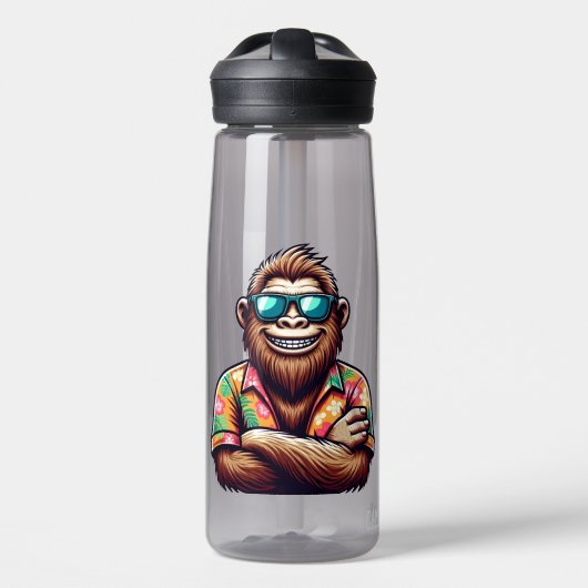 Tropisch/strand yeti/bigfoot waterfles (Voorkant)