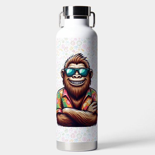 Tropisch/strand yeti/bigfoot waterfles (Voorkant)