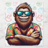 Tropisch/strand yeti/bigfoot wijn etiket (Enkel label)