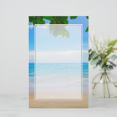 Tropisch strand Zand en Zee Briefpapier (Staand voorkant)