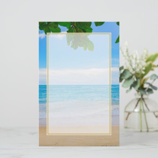 Tropisch strand Zand en Zee Briefpapier (Staand voorkant)