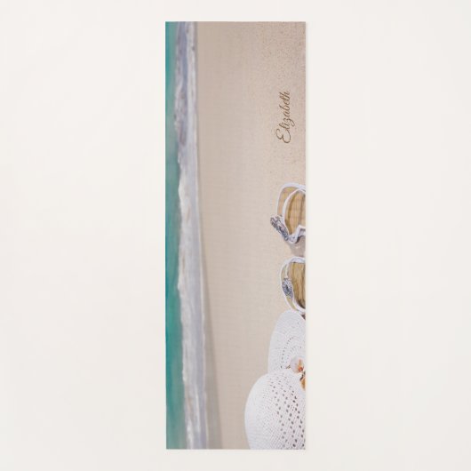 Tropisch strand, zand, flip, Pet-gepersonaliseerd Yogamat (Voorkant)