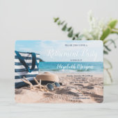 Tropisch strand, zand, ontspannen Pensioenpartij Kaart (Staand voorkant)