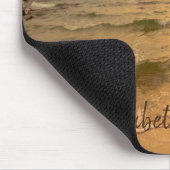 Tropisch strand, zand, palmzonnebank muismat (Hoek)