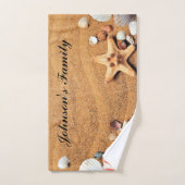 Tropisch strand Zand Sand Seashells Custom Bath To Bad Handdoek (Handdoek)