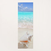 Tropisch Strand, Zand Schelpen Yogamat (Achterkant)