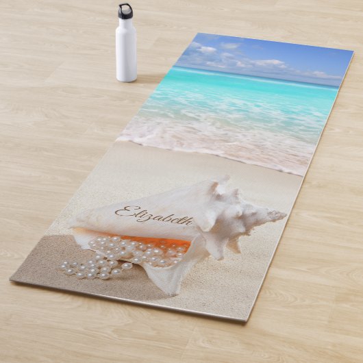 Tropisch Strand, Zand Schelpen Yogamat (In situ)