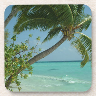 Tropisch strand Zand Sun Water Ocean Waves Surf Ar Bier Onderzetter
