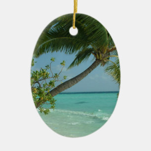 Tropisch strand Zand Sun Water Ocean Waves Surf Ar Keramisch Ornament