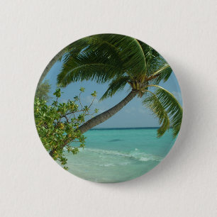 Tropisch strand Zand Sun Water Ocean Waves Surf Ar Ronde Button 5,7 Cm