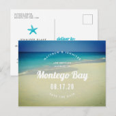 Tropisch strand zand trouwkaart save the date aankondigingskaart (Voorkant / Achterkant)