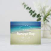 Tropisch strand zand trouwkaart save the date aankondigingskaart (Staand voorkant)