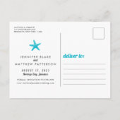 Tropisch strand zand trouwuitnodiging Save the Dat Aankondigingskaart (Achterkant)