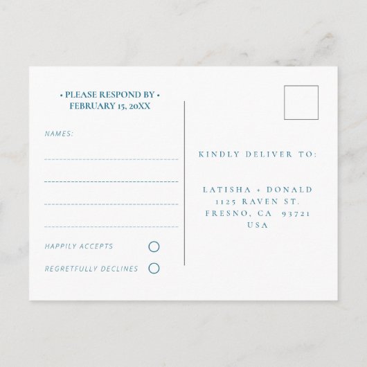 Tropisch strand Zand Water Foto Weduwschap RSVP Uitnodiging Briefkaart (Achterkant)