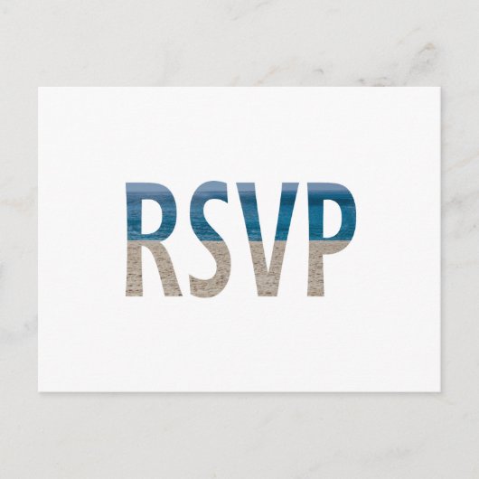 Tropisch strand Zand Water Foto Weduwschap RSVP Uitnodiging Briefkaart (Voorkant)