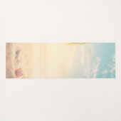 Tropisch strand, Zand, Zeeschelpen, Palm Yogamat (Achterkant (horizontaal))