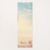 Tropisch strand, Zand, Zeeschelpen, Palm Yogamat (Achterkant)