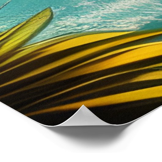 Tropisch strand Zandpalmen Poster (Hoek)