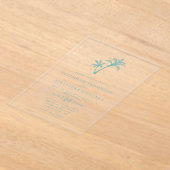 Tropisch strand Zee Glass Blue Weddenschap Acryl Uitnodigingen (Laagn)