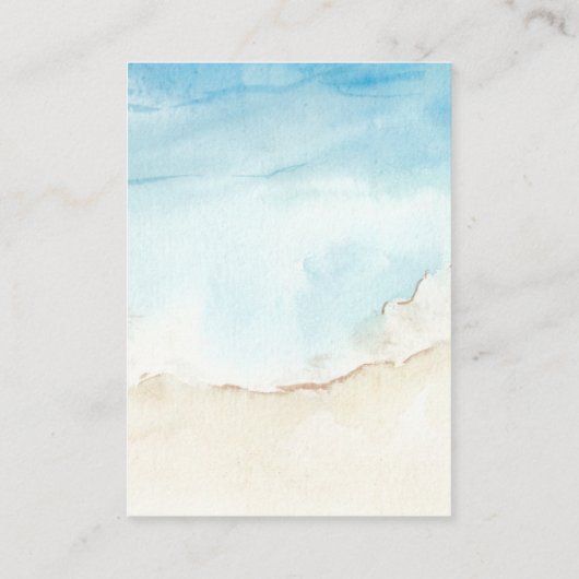 Tropisch strand Zee Ocean QR Code Details Weddensc Informatiekaartje (Achterkant)