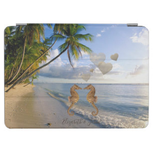 Tropisch strand, Zee paard in op liefde gepersonal iPad Air Cover