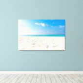 Tropisch strand Zee Sand Sky & Summer Day Canvas Afdruk (Insitu (Houten vloer))