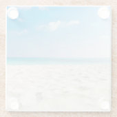 Tropisch strand Zee Sand Sky & Summer Day Glazen Onderzetter (Achterkant)
