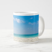 Tropisch strand Zee Sand Sky & Summer Day Grote Koffiekop (Voorkant rechts)