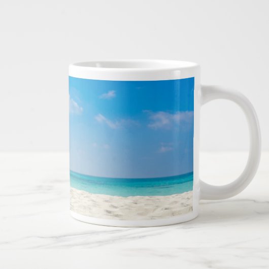 Tropisch strand Zee Sand Sky & Summer Day Grote Koffiekop (Rechts)