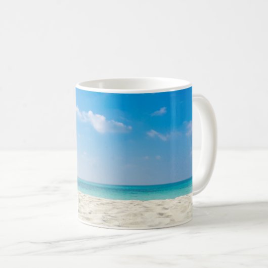 Tropisch strand Zee Sand Sky & Summer Day Koffiemok (Voorkant rechts)