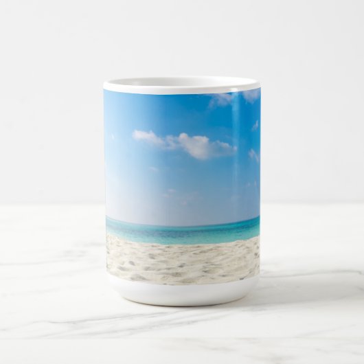 Tropisch strand Zee Sand Sky & Summer Day Koffiemok (Center)