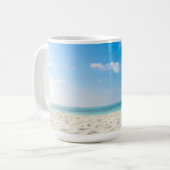Tropisch strand Zee Sand Sky & Summer Day Koffiemok (Voorkant links)