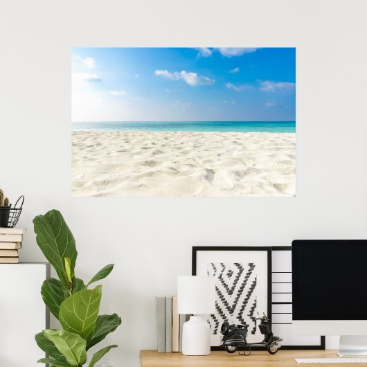 Tropisch strand Zee Sand Sky & Summer Day Poster (Thuiskantoor)