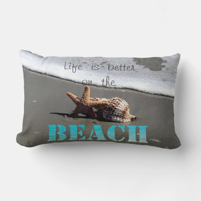 Tropisch strand,Zee ster,Schelp Kussen (Voorkant)