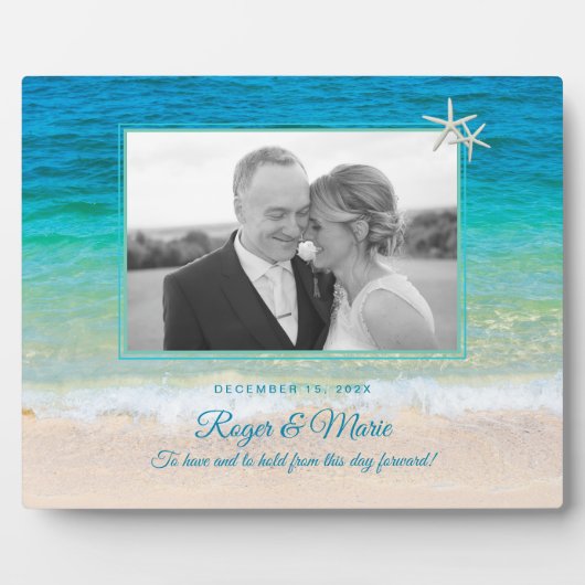 Tropisch strand Zee sterren Pas getrouwd Foto Keep Fotoplaat (Voorkant)