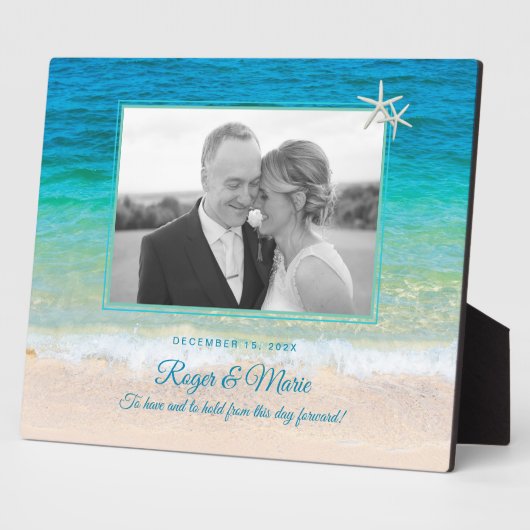 Tropisch strand Zee sterren Pas getrouwd Foto Keep Fotoplaat (Zijkant)