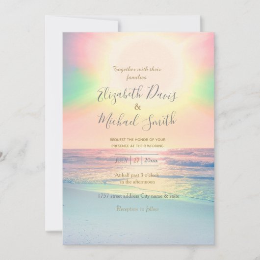 Tropisch strand Zee Sun Colorful Summer Kaart (Voorkant)