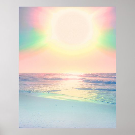 Tropisch strand Zee Sun Colorful Summer Poster (Voorkant)