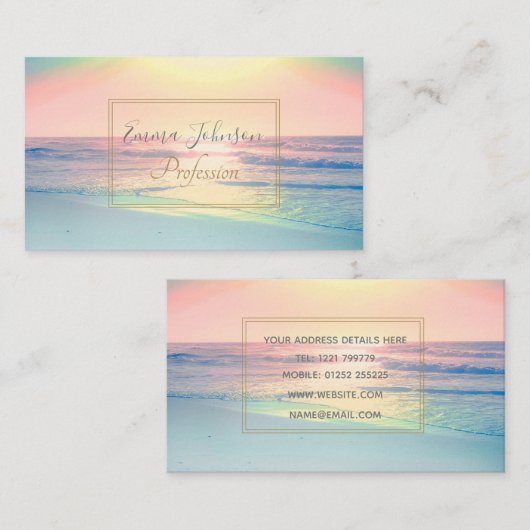 Tropisch strand Zee Sun Colorful Summer Visitekaartje (Voorkant / Achterkant)