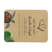 Tropisch strand Zee Turtle Weddenschap Save the Da Magneet (Horizontaal)