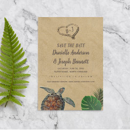 Tropisch strand Zee Turtle Weddenschap Save the Da Save The Date