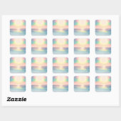 Tropisch Strand Zee Zon Kleurrijke Zomer Vierkante Sticker (Vel)
