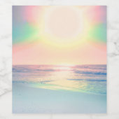 Tropisch Strand Zee Zon Kleurrijke Zomer Wijn Etiket (Enkel label)